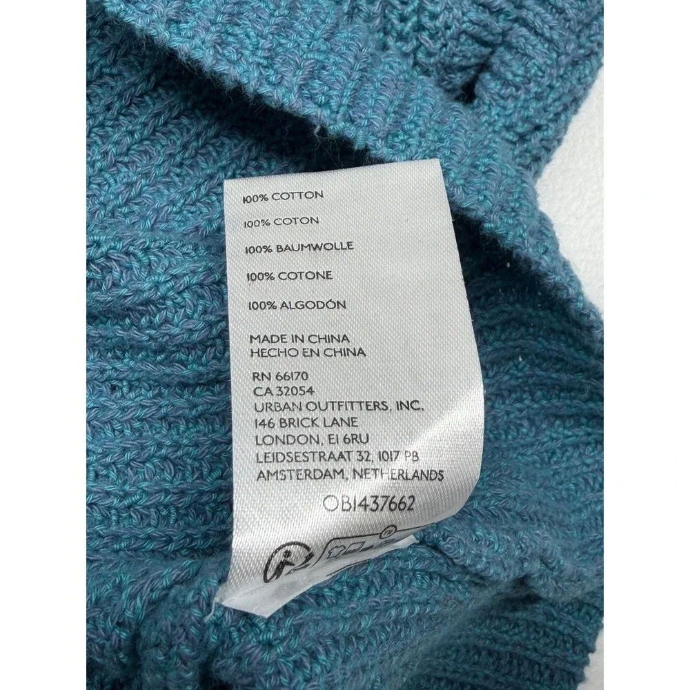 Free People Beach Sweater Womens Medium Teal Freya Oversized Boho Pullover Knit